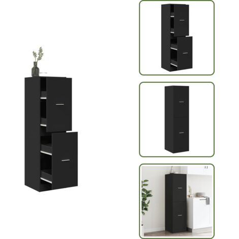 Apothekerschrank Schwarz 40x41x144,5 cm Holzwerkstoff - Apothekerschrank - Apothekerschränke - Apothekermöbel - Apotheker Sideboard