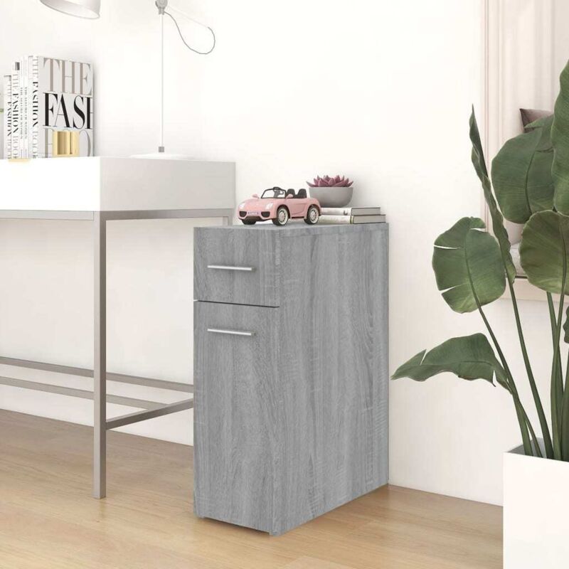Apothekerschrank Grau Sonoma 20x45, 5x60 Cm Holzwerkstoff Vidaxl