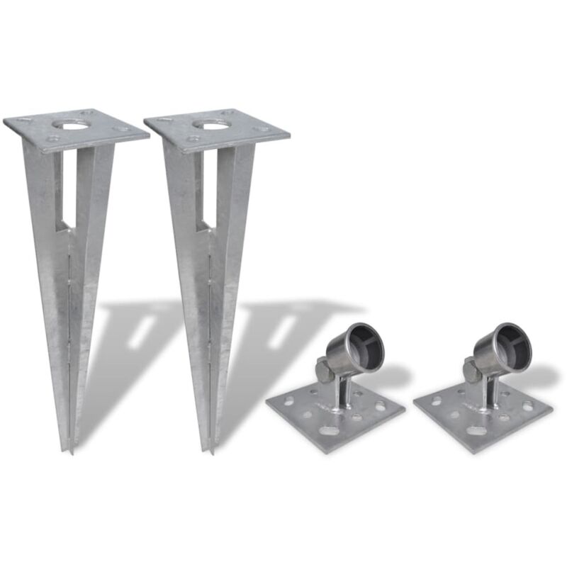 

Clavijas de postes puntales 2 unidades acero - Plateado - Vidaxl