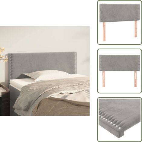 Apoyo para espalda - vidaXL Cabecero de terciopelo gris claro 100x5x78/88 cm - Diseño elegante