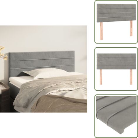 Apoyo para espalda - vidaXL Cabecero de terciopelo gris claro 80x5x78/88 cm - Cama con cabecero