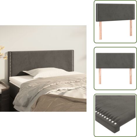 Apoyo para espalda - vidaXL Cabecero de terciopelo gris oscuro 100x5x78/88 cm - Diseño elegante