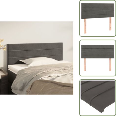 Apoyo para espalda - vidaXL Cabecero de terciopelo gris oscuro 80x5x78/88 cm - Cama con cabecero