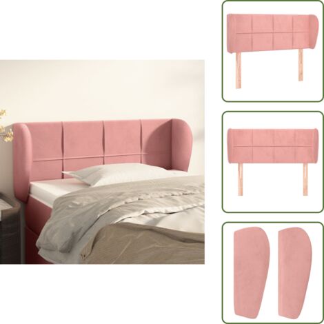 Apoyo para espalda - vidaXL Cabecero de terciopelo rosa 103x23x78/88 cm - Cabecero de cama con orejas