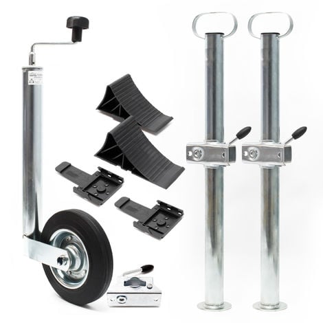 Apoyo para remolques y caravanas Set 10 unidades Rueda de apoyo con abrazadera 362kg Accesorios