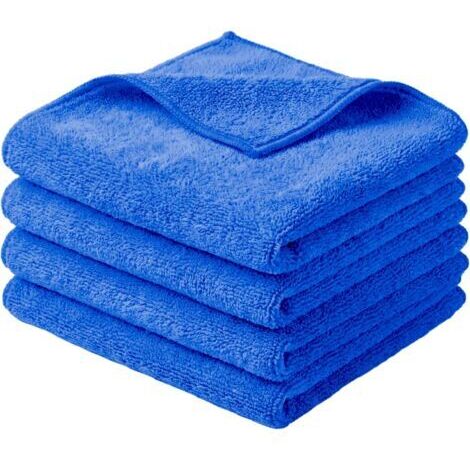 APP MF Cloth - Microfibre Haute Absorption Taille 40×40 cm Épaisseur du Microfibre 380 g/m2 Accessoire Voiture idéale pour Retirer Cire et Polish Voiture Lot de 3 Chiffons Bleu