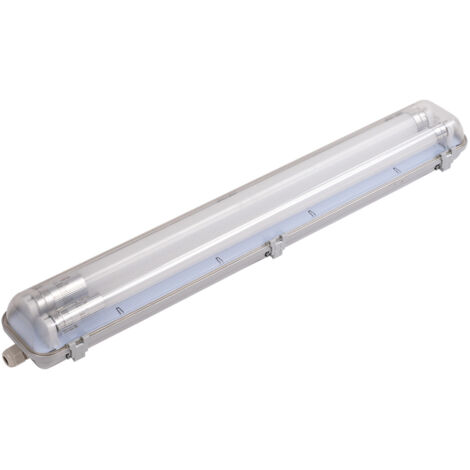 Apparecchio a LED T8 - 2x60cm - IP65 - 18W - 6000K - Bianco - Optonica