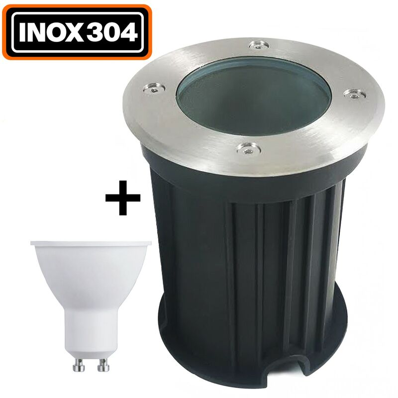 Apparecchio da incasso per esterni 7W 6000K Luce fredda. GU10 led Faretto da incasso a pavimento + lampadina led