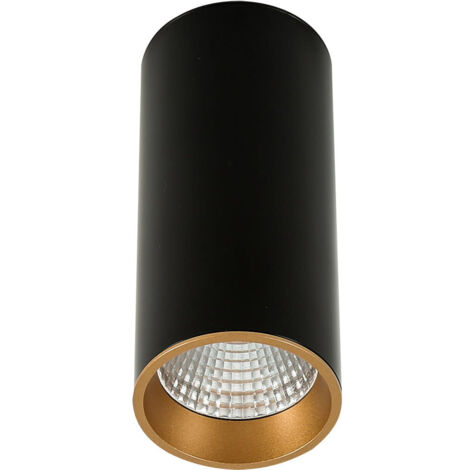 Apparecchio di illuminazione da superficie 12W Moldes Italux LED tubo nero SLC7392/12W 3000K BL+GO