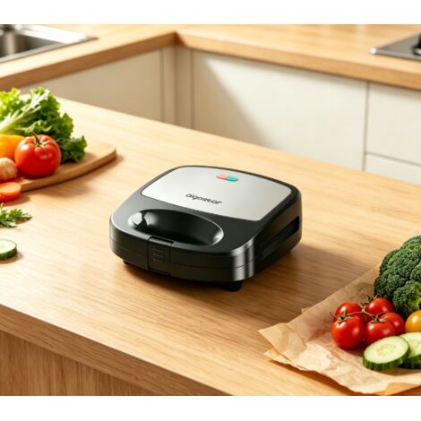 Appareil 3-en-1 multifonction Aigostar 800W, machine à gaufres, sandwich et panini, double chauffe, plaques antiadhésives pour petit déjeuner