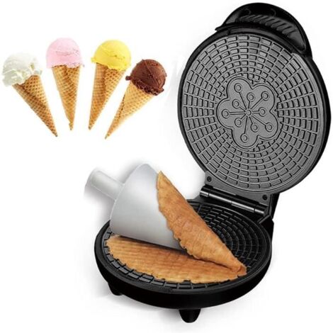 appareil à croque monsieur électrique gaufrier conique, machine à cornet de crème glacée, des nems revêtement antiadhésif, chauffa