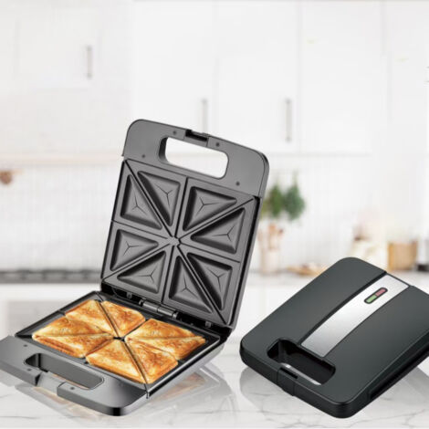 Appareil à Gaufre 1200W Gaufrier Electrique Plaques Antiadhésives Température Automatique Lumière de Cuisson