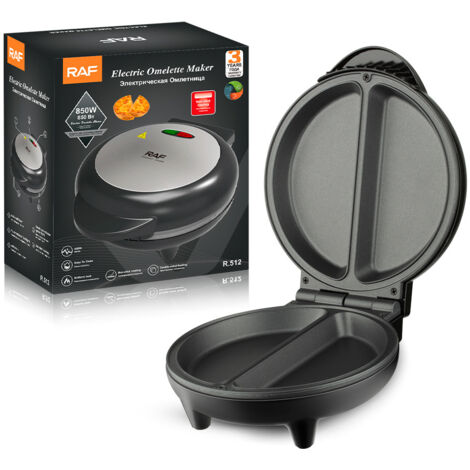 Appareil à petit-déjeuner électrique RAF avec plaque de cuisson profonde, grill à pizza et sandwich, crêpière à double face.