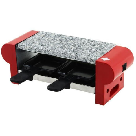 Appareil à raclette 2 personnes – Puissance 350W – Plaque de granit – 2 poêlons antiadhésifs – Pour dîners en tête-à-tête – Hkoenig