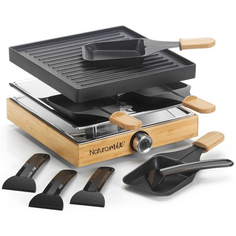 Naturamix - Appareil à raclette 4 personnes 750w RACWOOD4