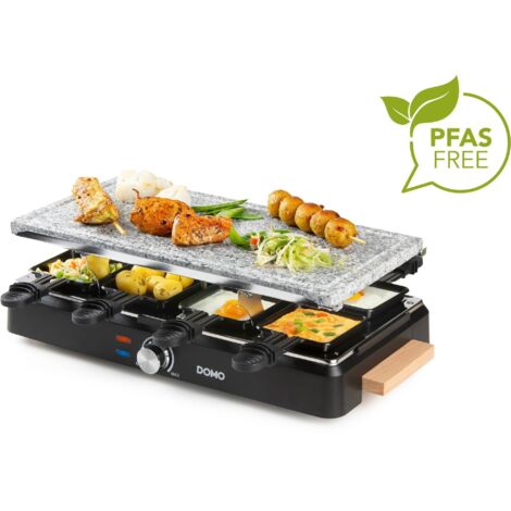 Appareil à raclette - DOMO - DO9262G - 8 personnes - Pierre de cuisson - Grill - 1400 W