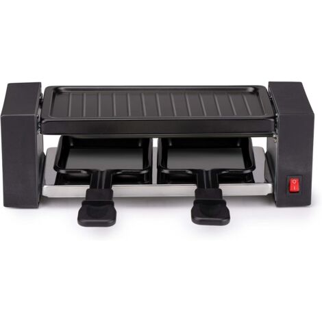 Appareil à Raclette Gourmet Plaque de Gril 400 W avec Poignée Thermique Anti-brûlure pour 2 Personnes
