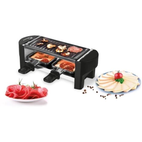 Appareil a raclette - LITTLE BALANCE - Juste nous 2 - 350 W - 2 personnes - Blanc / Noir