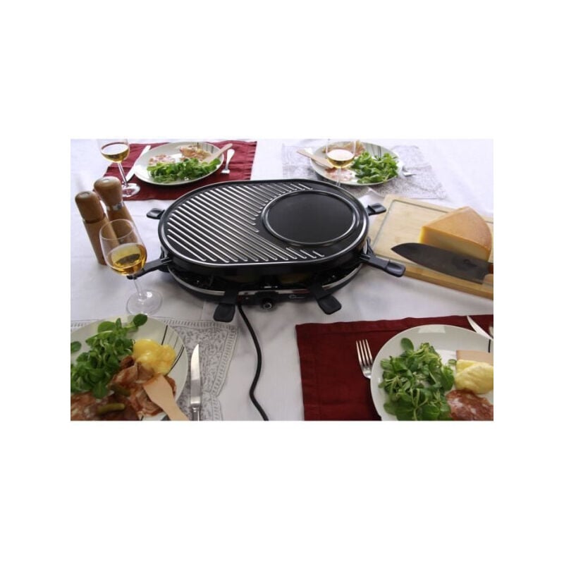Little Balance - Appareil a raclette Multi cheese - 1200 w - 8 personnes - Grill / crepe amovible - Bleu nuit