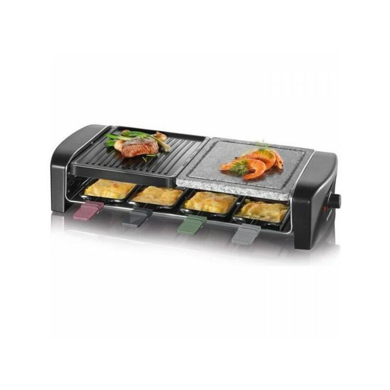 Appareil a Raclette SEVERIN - RG9645 - Jusqu'a 8 personnes - Plaques de cuisson combinées - 1400W