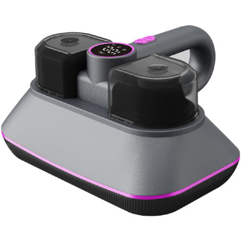 Appareil anti-acariens, double ventouse à forte aspiration, appareil portable sans fil pour éliminer les petits acariens (gris argenté)