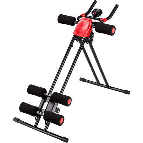 Appareil de Fitness, de Musculation à Abdominaux Pliable - appareil d´entraînement de musculation, table d´inversion, banc sit-up pliable - noir/rouge