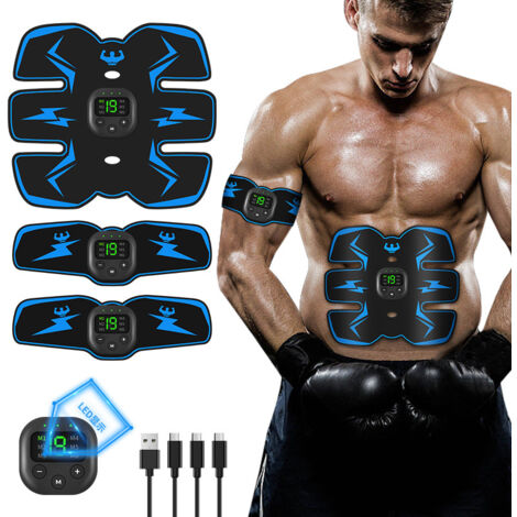Appareil de fitness EMS pour l'entraînement abdominal, patch pour muscles abdominaux, appareil pour muscle dorsal, ceinture de massage sportif-AquaForge