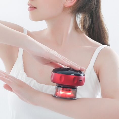Appareil de Gua Sha Électrique avec Ventouses et Chaleur Rouge - 6 Niveaux de Massage sans Flamme