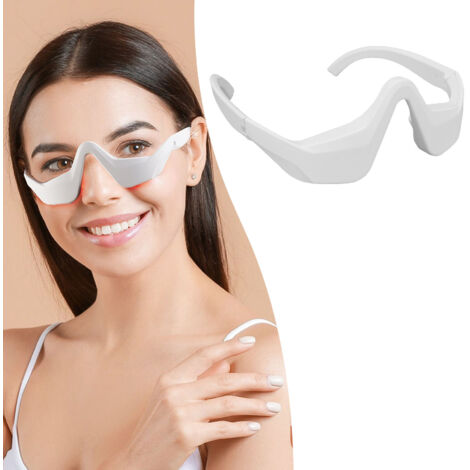 Appareil de lumière pour le contour des yeux, masseur oculaire 3D à microcourant pour les cernes, réduit la fatigue et apporte une touche de blancheur.