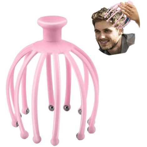 Appareil de massage à gratter pour une relaxation profonde, masseur de tête flexible pour soulager le stress, (1 pièce, rose)