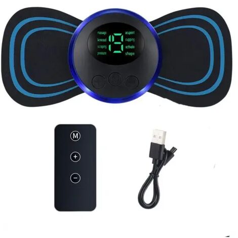 Appareil de massage cervical EMS avec écran LCD, patch de massage électrique pour la nuque et les cervicales, 8 modes d'impulsion, stimulateur musculaire portable pour soulager la douleur02174-AquaFor