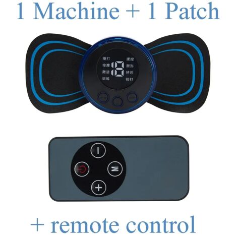 Appareil de massage cervical EMS Mini à impulsions électriques avec écran LCD et 8 modes de massage. Outil de soulagement des douleurs musculaires. Appareil de massage corporel portable 01104-AquaFor