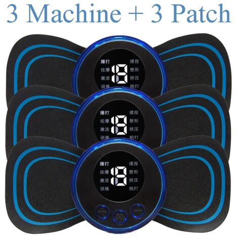 Appareil de massage cervical EMS Mini à impulsions électriques avec écran LCD et 8 modes de massage. Outil de soulagement des douleurs musculaires et de massage corporel portable01095-AquaForge
