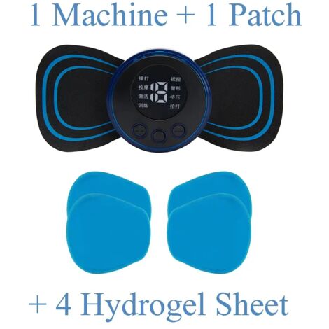 Appareil de massage cervical EMS Mini à impulsions électriques avec écran LCD et 8 modes de massage. Outil de soulagement des douleurs musculaires et de massage corporel portable01107-AquaForge