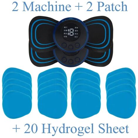 Appareil de massage cervical EMS Mini à impulsions électriques avec écran LCD et 8 modes de massage. Outil de soulagement des douleurs musculaires et de massage corporel portable01112-AquaForge