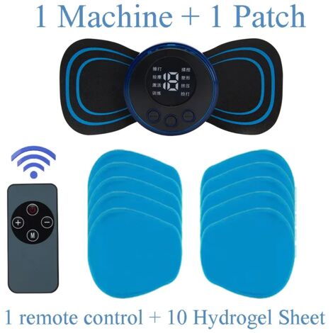 Appareil de massage cervical EMS Mini à impulsions électriques avec écran LCD et 8 modes de massage. Outil de soulagement des douleurs musculaires et de massage corporel portable01117-AquaForge