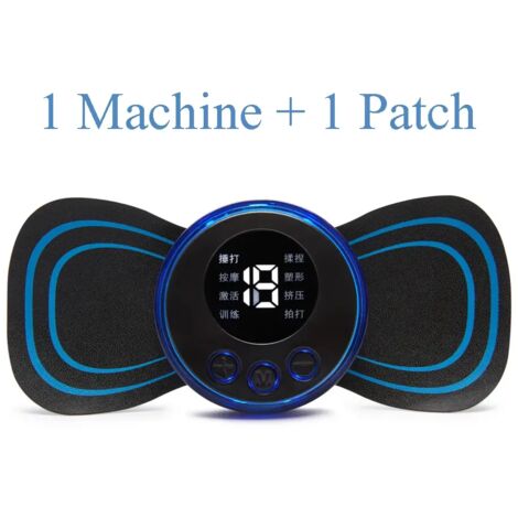 Appareil de massage cervical EMS Mini à impulsions électriques avec écran LCD et 8 modes. Patch de massage cervical pour soulager les douleurs musculaires. Appareil de massage corporel portable 00909-