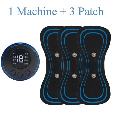 Appareil de massage cervical EMS Mini à impulsions électriques avec écran LCD et 8 modes. Patch de massage cervical pour soulager les douleurs musculaires. Appareil de massage corporel portable 01098-