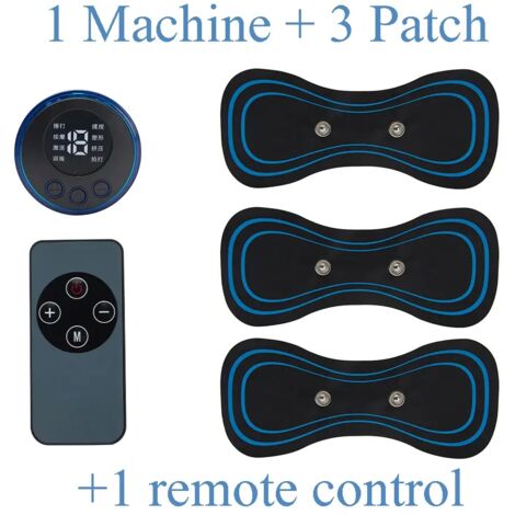 Appareil de massage cervical EMS Mini à impulsions électriques avec écran LCD et 8 modes. Patch de massage cervical pour soulager les douleurs musculaires. Appareil de massage corporel portable 01106-