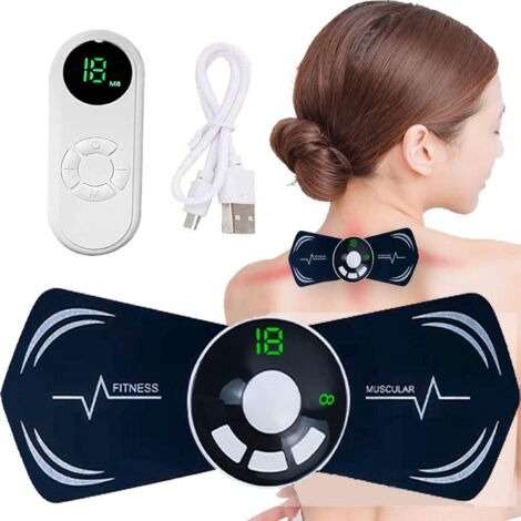 Appareil de massage cervical portable avec télécommande, 8 modes et 18 niveaux réglables, mini générateur d'images pour le drainage.