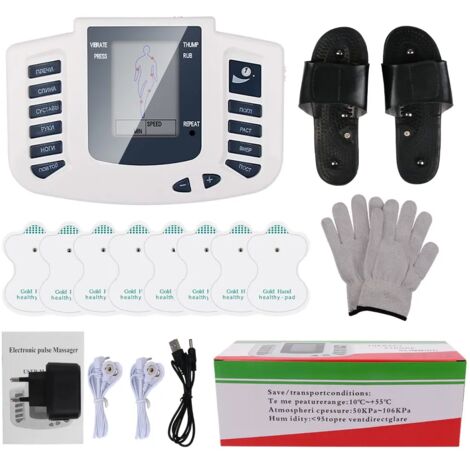 Appareil de massage corporel EMS à 8 modes pour acupuncture, stimulateur musculaire électrique, physiothérapie, réduction du pouls, appareil de massage numérique pour soins de santé 05307-AquaForge