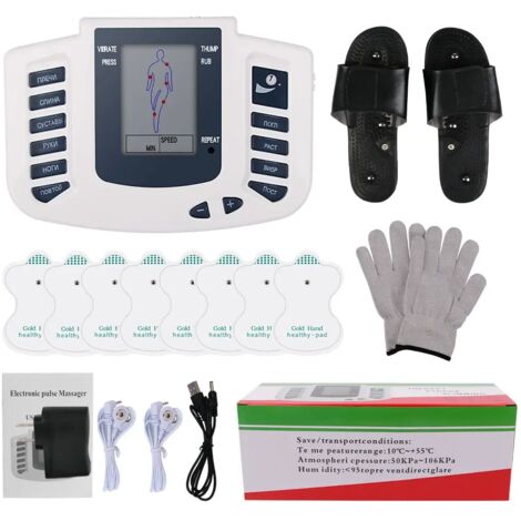Appareil de massage corporel EMS à 8 modes pour acupuncture, stimulateur musculaire électrique, physiothérapie, réduction du pouls, appareil de massage numérique pour soins de santé 05308-AquaForge