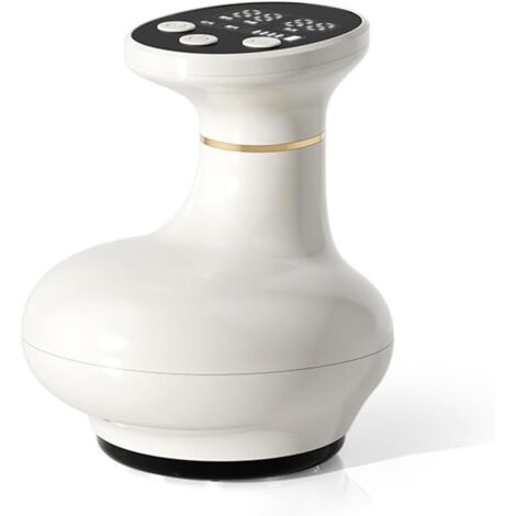 Appareil de massage électrique à ventouses - Appareil de ventouses intelligent avec chauffage et aspiration réglables pour soulager les douleurs musculaires (blanc)