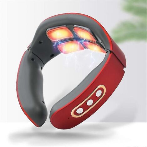 Appareil de massage électrique EMS pour la nuque et le dos, 6 modes, massage de la tête, de la nuque et du dos, masseur d'épaules intelligent sans fil, compresse chaude pour soulager la douleur-AquaFo