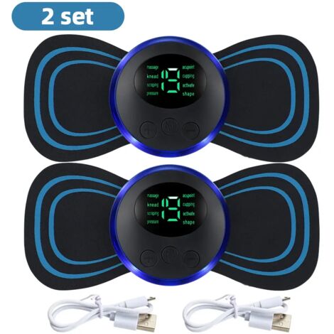 Appareil de massage électrique EMS pour la nuque, stimulateur musculaire, patch basse fréquence pour le dos, les cervicales et les mollets mini-appareil 00431-AquaForge