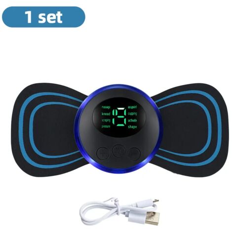Appareil de massage électrique EMS pour la nuque, stimulateur musculaire, patch basse fréquence pour le dos, les cervicales et les mollets mini-appareil 00488-AquaForge