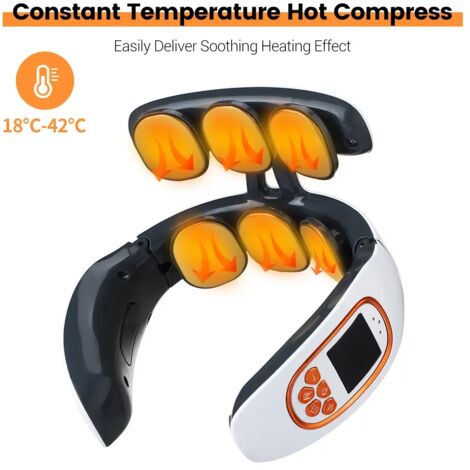 Appareil de massage électrique pour la nuque et le dos, soulagement de la douleur, 4 modes de microcourant, EMS pulsé intelligent, TENS, masseur cervical avec télécommande-AquaForge