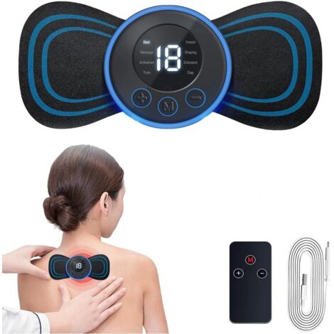 Appareil de massage électrique pour la nuque et les épaules, 8 modes et 19 niveaux d'intensité. Mini appareil de massage pour la nuque avec affichage numérique et télécommande.