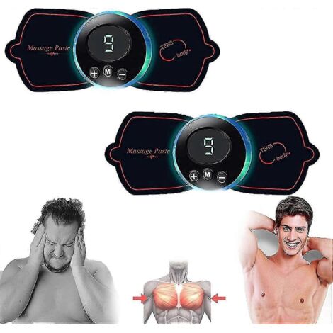 Appareil de massage EMS pour la réduction de la gynécomastie, lot de 2, masseur électrique portable pour la nuque, masseur cervical pour soulager la douleur - AquaForge