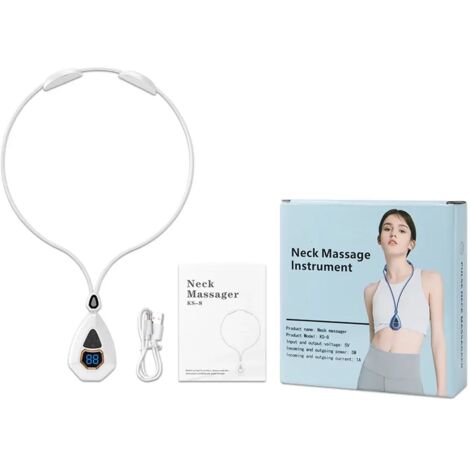 Appareil de massage intelligent pour la nuque, à chaleur et par impulsions EMS, mini-massage électrique pour soulager la douleur et soulager la colonne vertébrale01353-AquaForge